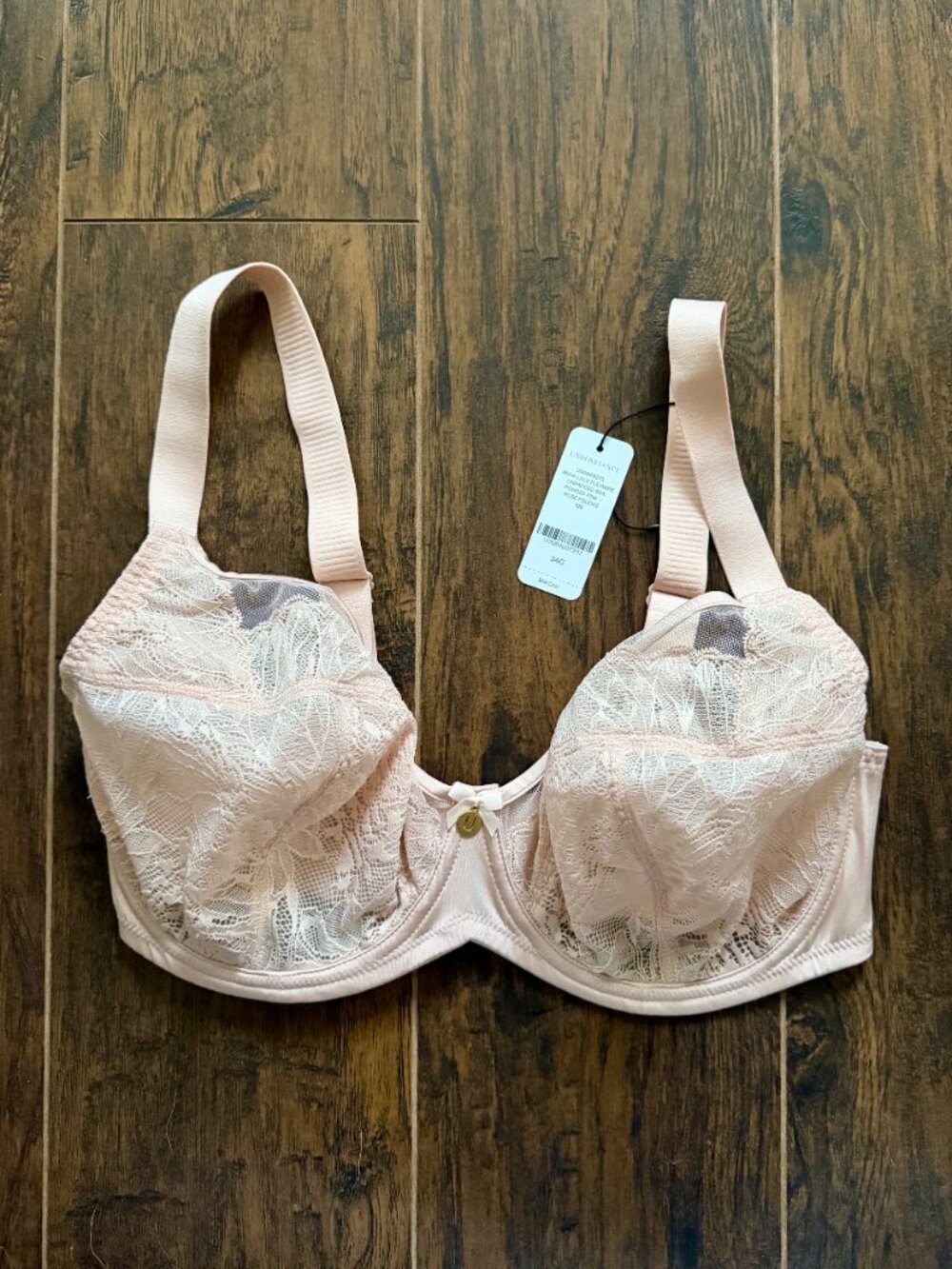NWT Understance Anya Lace Flexwire Unpadded Bra Powder Pink 34G